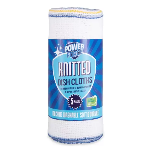 Powerforce Knitted Dish Cloths 5 Pack